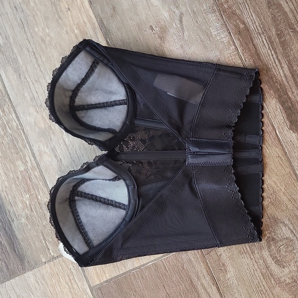 Carnival Black Lace Corset Strapless Bra, 32B - Picture 7 of 11